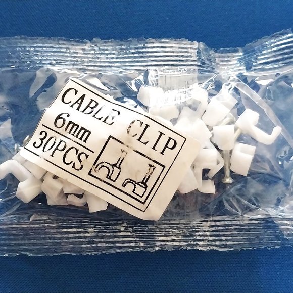 Brand New Bag of 30 Cable Clips 6mm for Micro USB Extension Cable Outdoor Camera - Picture 4 of 4